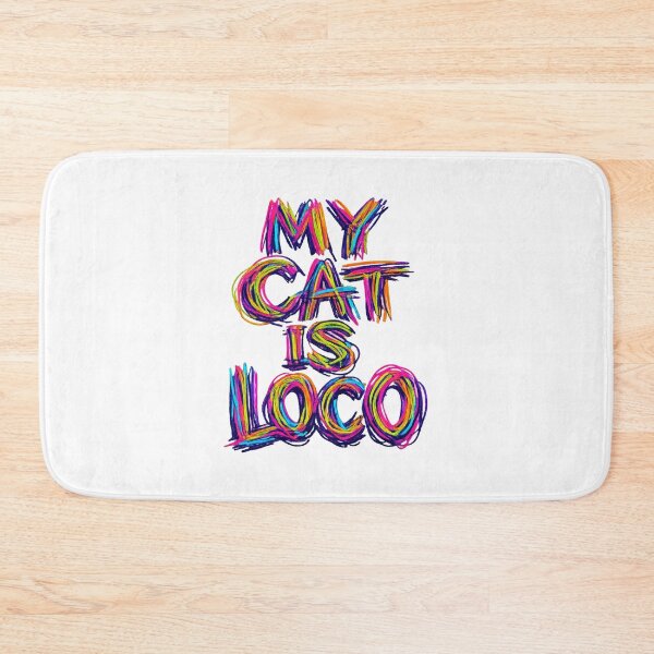 Item preview, My Cat Is Loco –Wild Neon Scribble Typography T‑Shirt designed and sold by UrbanStatic.