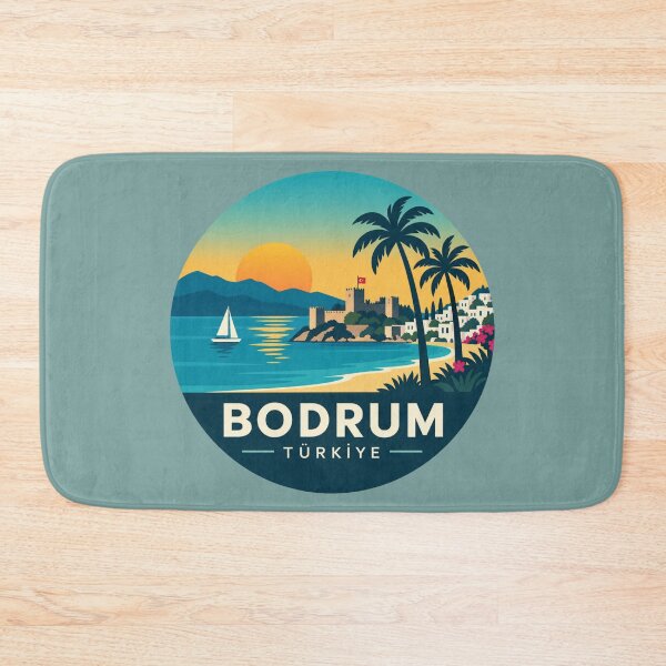 Item preview, Bodrum Türkiye Retro Travel Sticker Sunset Coastal Travel Design designed and sold by GusiaTreasures.