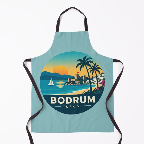 Item preview, Bodrum Türkiye Retro Travel Sticker Sunset Coastal Travel Design designed and sold by GusiaTreasures.