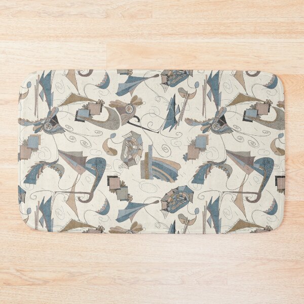Item preview, Dusty Blue & Taupe Abstract Doodle — Linen Texture Modernist Pattern designed and sold by FaireWaveArt.