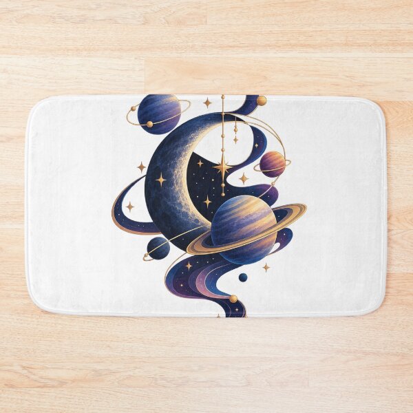 Item preview, Celestial Orbit – Crescent Moon & Planets Cosmic Art designed and sold by KenjiSano.
