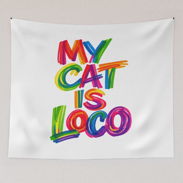 Item preview, MY CAT IS LOCO – Colorful Chaotic Handwritten Cat Quote designed and sold by UrbanStatic.