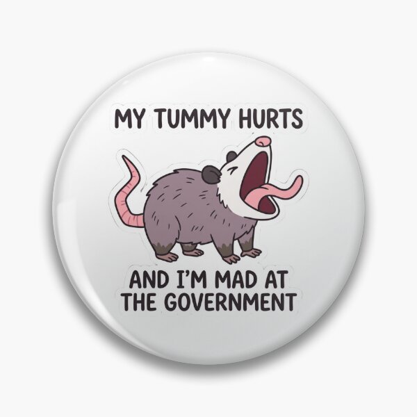 Item preview, My Tummy Hurts And I'm Mad At The Government Screaming Opossum IBS Funny Meme designed and sold by raedattia.