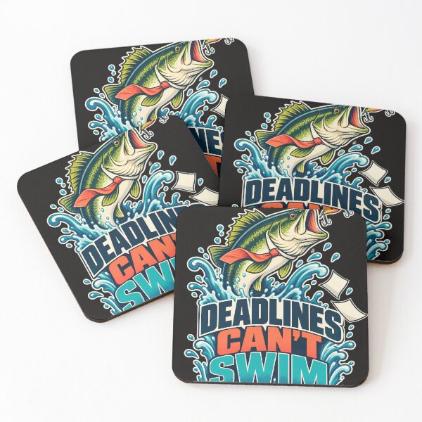 Item preview, Deadlines Can’t Swim – Funny Fishing Humor designed and sold by MiSuPa Studio.