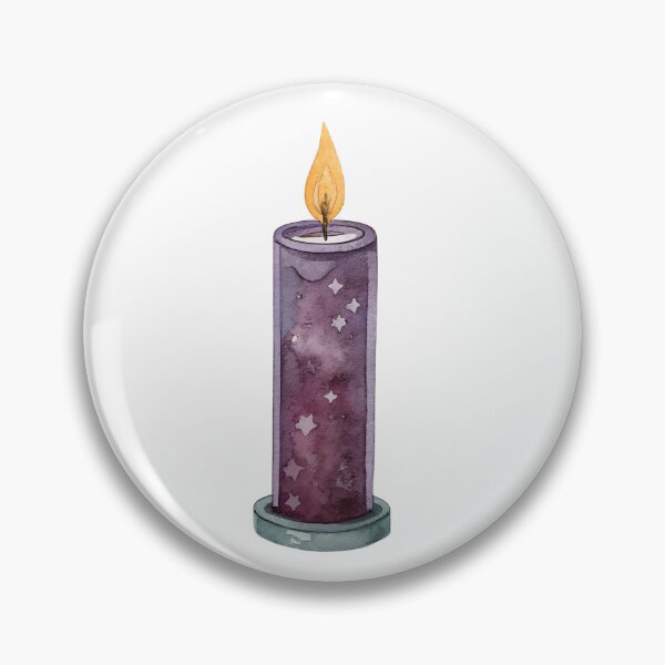 Item preview, Watercolor Dark Purple Magic Spell Candle designed and sold by AlinaMel.