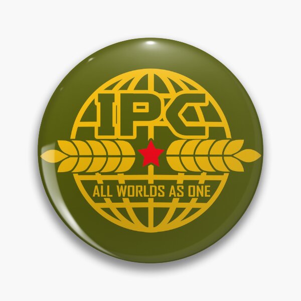 Item preview, IPC "All Worlds As One" logo (red & gold) designed and sold by M.F. Alfrey Merch.