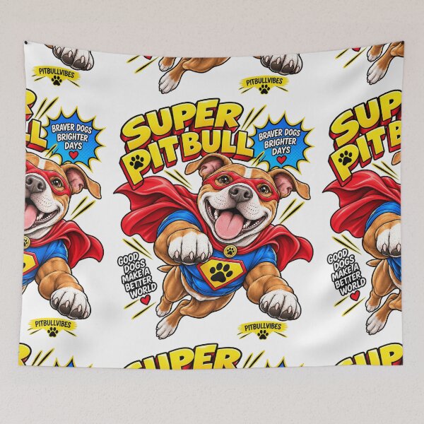 Item preview, Super Pitbull - Cute Superhero Pit Bull Dog designed and sold by PitBullVibes.com.