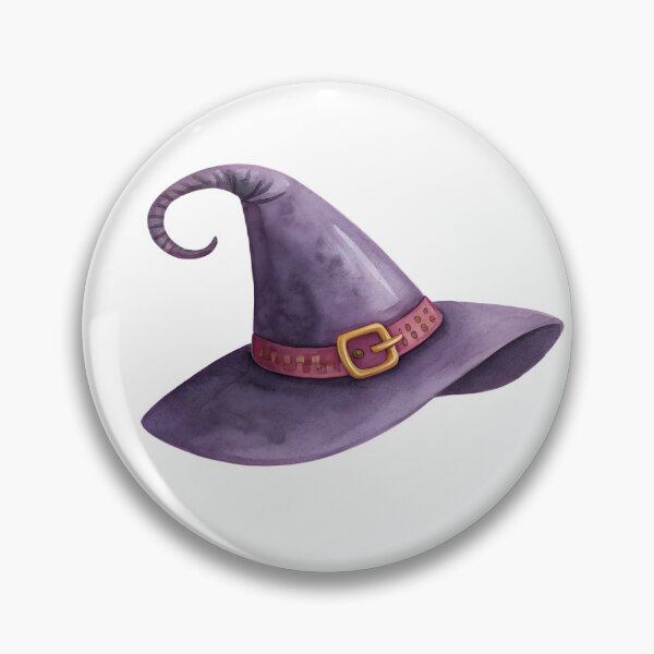 Item preview, Watercolor Purple Witch Hat with Gold Buckle designed and sold by AlinaMel.