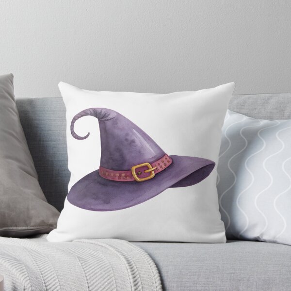 Item preview, Watercolor Purple Witch Hat with Gold Buckle designed and sold by AlinaMel.
