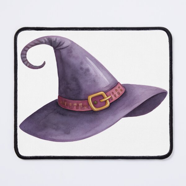 Item preview, Watercolor Purple Witch Hat with Gold Buckle designed and sold by AlinaMel.