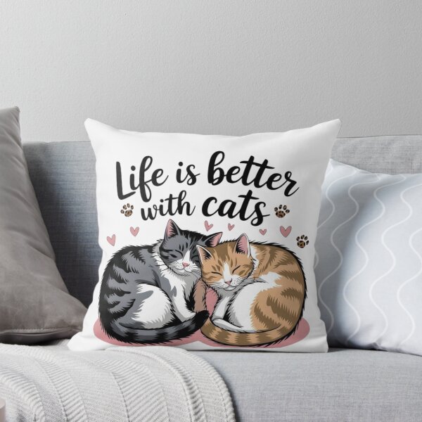 Item preview, Life Is Better With Cats – Cute Cat Lover T-Shirt designed and sold by Cool Tee World .