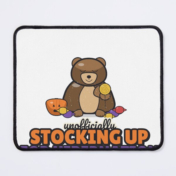 Item preview, Stocking Up for Hibernation - Funny Halloween Candy Bear designed and sold by BooAndBloomCo.