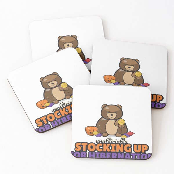 Item preview, Stocking Up for Hibernation - Funny Halloween Candy Bear designed and sold by BooAndBloomCo.