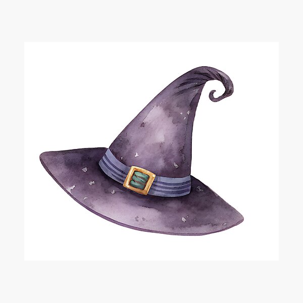 Item preview,  Watercolor Dark Purple Wizard Hat Art designed and sold by AlinaMel.