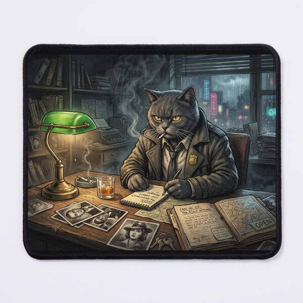 Item preview, The Silent Witness - Detective Cat Office Noir designed and sold by ThegrayInterval.