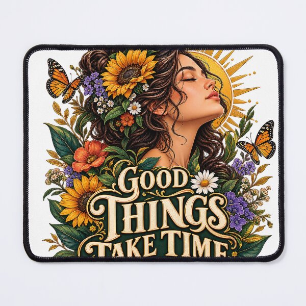 Item preview, Good Things Take Time Floral Woman Vintage Botanical Quote designed and sold by Pixel & Ponder.