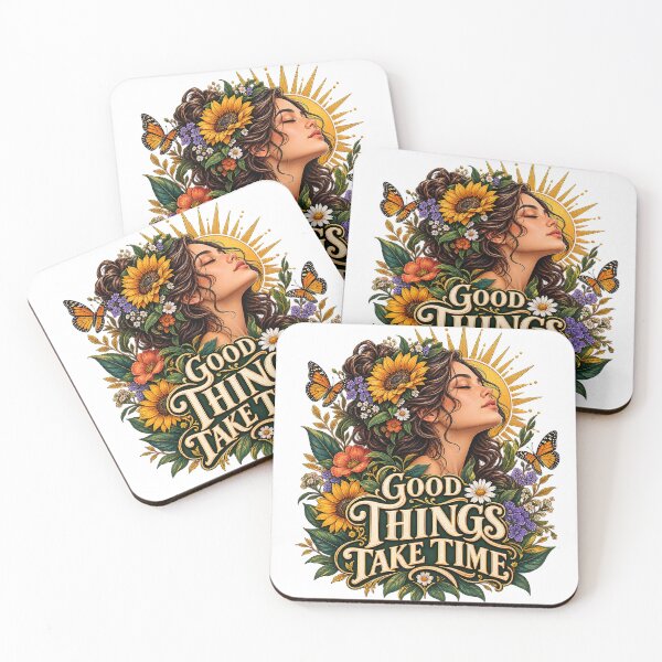Item preview, Good Things Take Time Floral Woman Vintage Botanical Quote designed and sold by Pixel & Ponder.