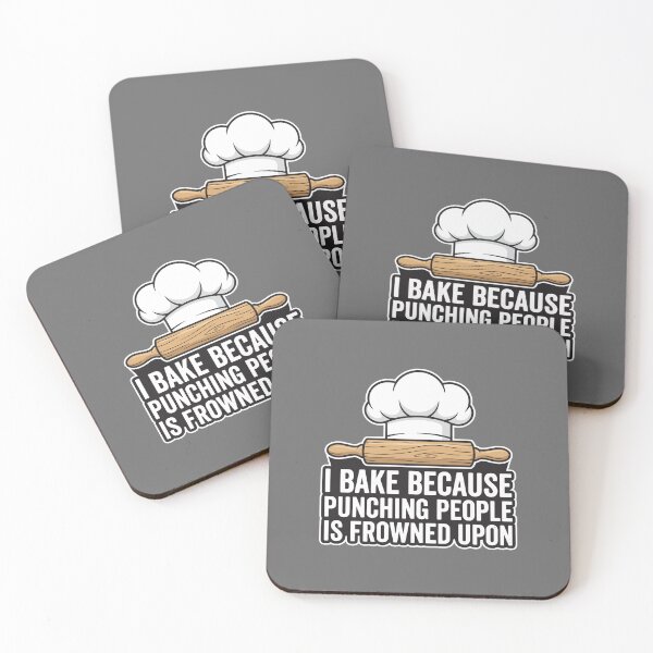 Item preview, I Bake Because Punching People Is Frowned Upon Funny Baker Chef Cook designed and sold by SofiBlair.