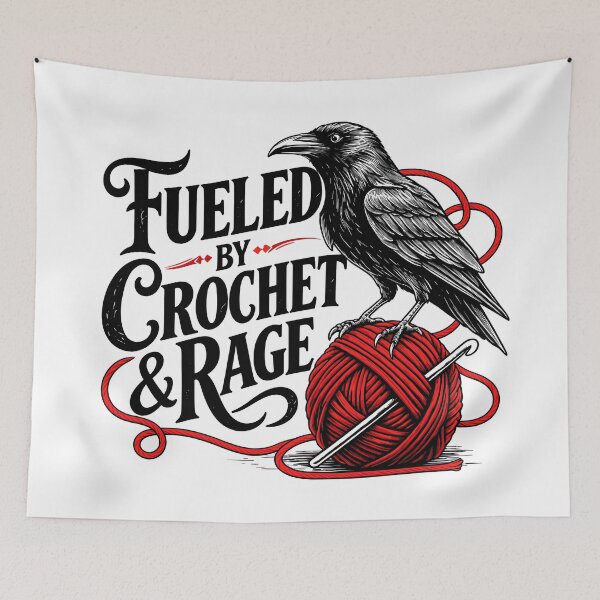 Item preview, Fueled By Crochet And Rage Funny Coven Crochet Yarn designed and sold by roni-harbor.