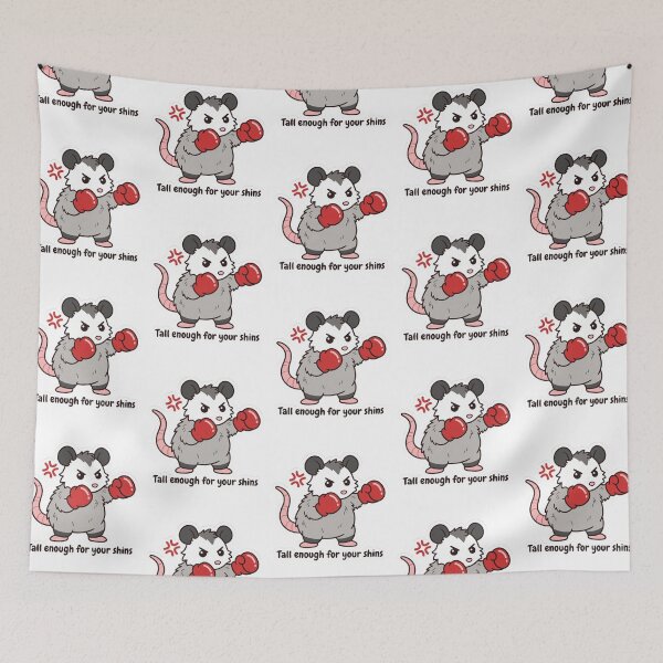Item preview, Tall Enough For Your Shins Boxing Possum Short People Funny Angry Opossum Meme designed and sold by raedattia.