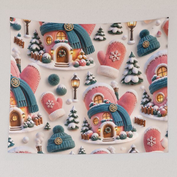 Item preview, Cozy Winter Mitten House Pattern designed and sold by LiMarchee.