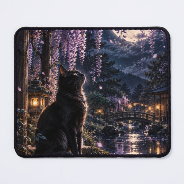 Item preview, Moonlit Wisteria Cat designed and sold by Silken moonlight .