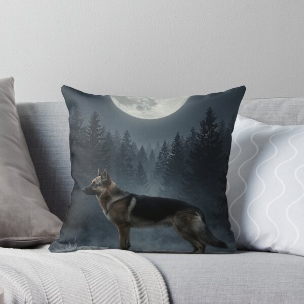 Item preview, German Shepherd Under a Gothic Full Moon designed and sold by JanjjaSoulInk.