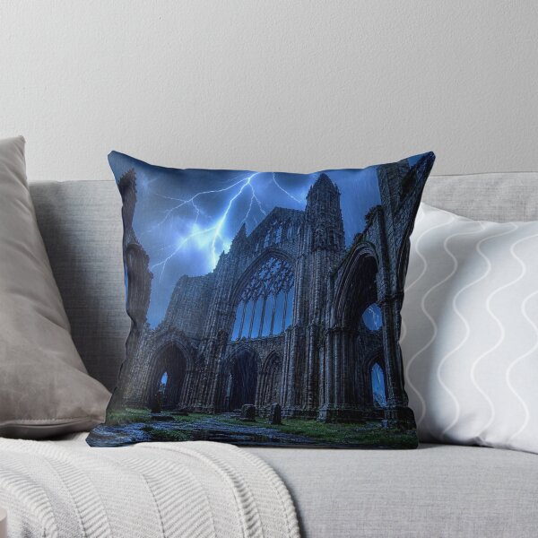 Item preview, Ruined Gothic Cathedral Blue Lightning Storm designed and sold by LazyDayzCo.