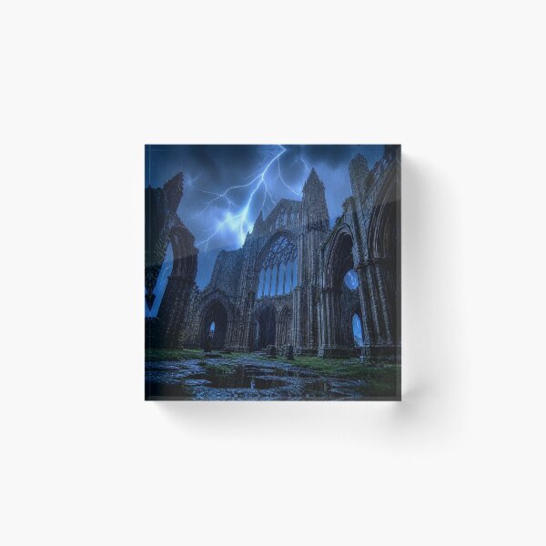 Item preview, Ruined Gothic Cathedral Blue Lightning Storm designed and sold by LazyDayzCo.