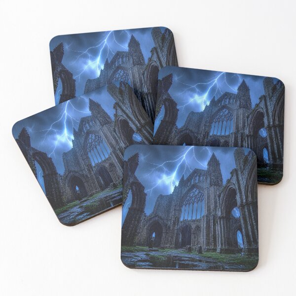 Item preview, Ruined Gothic Cathedral Blue Lightning Storm designed and sold by LazyDayzCo.