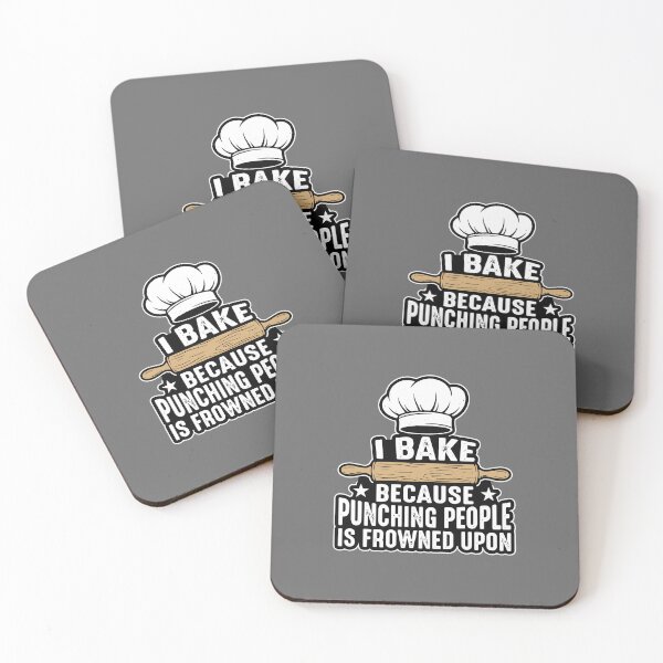 Item preview, I Bake Because Punching People Is Frowned Upon Baker Cook Culinary Humor designed and sold by SofiBlair.