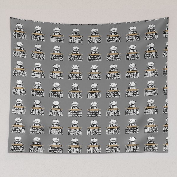 Item preview, I Bake Because Punching People Is Frowned Upon Baker Cook Culinary Humor designed and sold by SofiBlair.