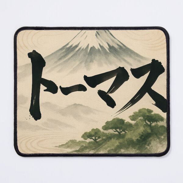 Item preview, Thomas Name Japanese Calligraphy Mount Fuji Art designed and sold by Peef-the-Bird.