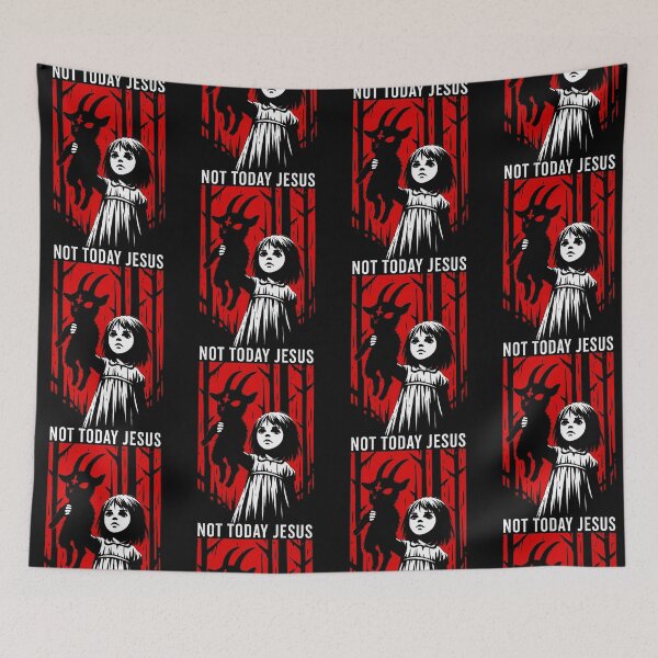 Item preview, Not Today Jesus Dark Horror Occult Goat Girl designed and sold by thefirstbroo.