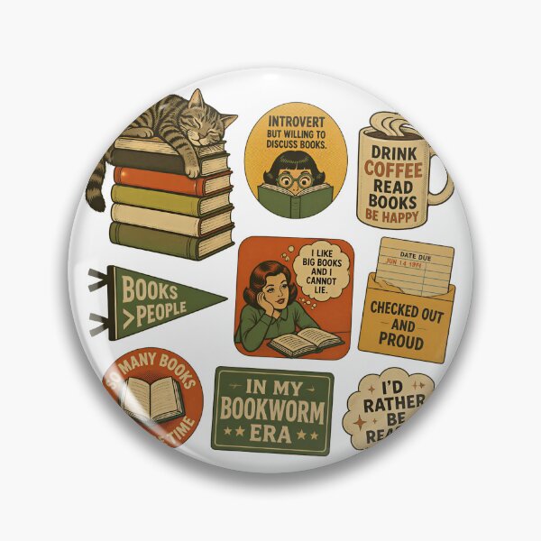 Item preview, Retro Bookish Aesthetic Sticker Pack - Vintage Reading & Dark Academia Quotes designed and sold by aysenism.