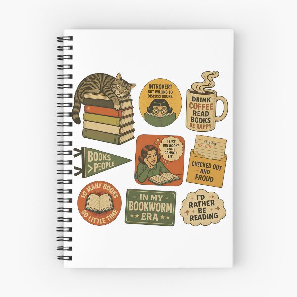 Item preview, Retro Bookish Aesthetic Sticker Pack - Vintage Reading & Dark Academia Quotes designed and sold by aysenism.