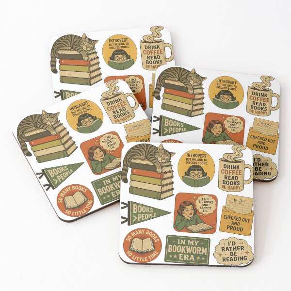 Item preview, Retro Bookish Aesthetic Sticker Pack - Vintage Reading & Dark Academia Quotes designed and sold by aysenism.