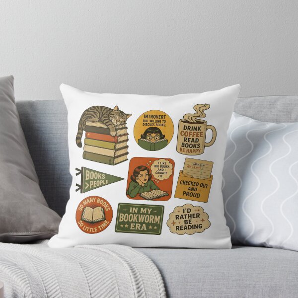 Item preview, Retro Bookish Aesthetic Sticker Pack - Vintage Reading & Dark Academia Quotes designed and sold by aysenism.