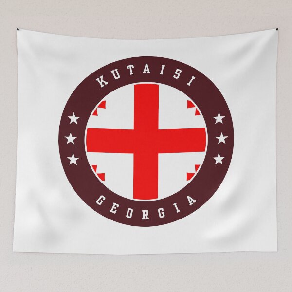 Item preview, Kutaisi Georgia Georgian Flag Souvenir Round Badge Crest designed and sold by jeshands.