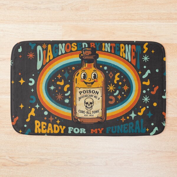 Item preview, Retro Poison Bottle with Groovy Rainbow - Dark Colors Edition designed and sold by Shyla Marsare.