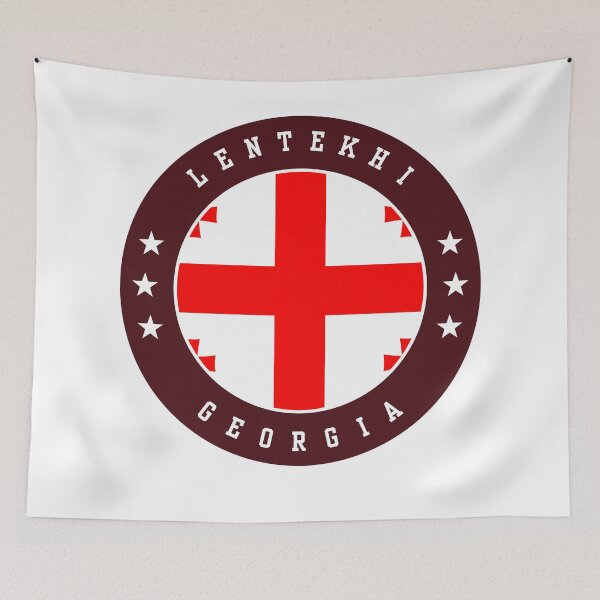 Item preview, Lentekhi Georgia Georgian Flag Souvenir Round Badge Crest designed and sold by jeshands.
