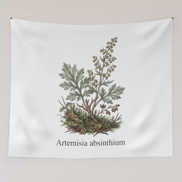 Item preview, Artemisia Absinthium Wormwood Vintage Botanical designed and sold by Sekla-Studio.