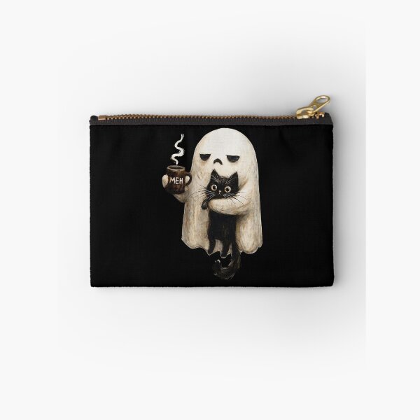 Item preview, Retro Funny Ghost Holding Black Cat With Coffee designed and sold by thefirstbroo.