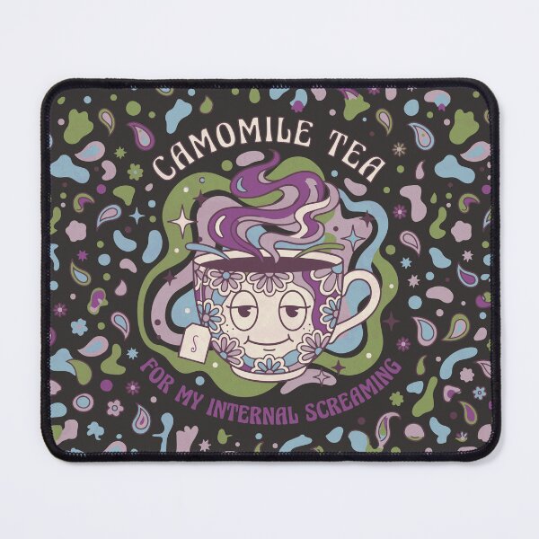 Item preview, Psychedelic Chamomile Mug for Anxiety and Retro Humor - Dark Colors Edition designed and sold by Shyla Marsare.