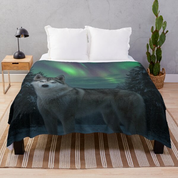 Item preview, Siberian Husky Under Northern Lights designed and sold by JanjjaSoulInk.