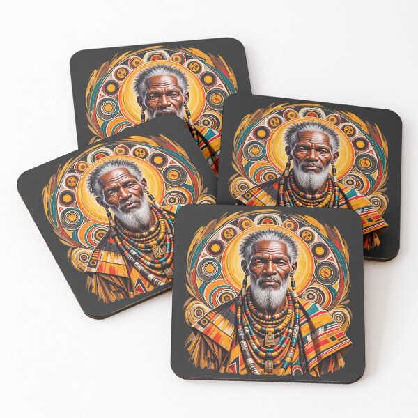 Item preview, African Spiritual Elder Portrait Art | Ancestral Wisdom Keeper | African Spirituality Wall Art designed and sold by 'VARI'.