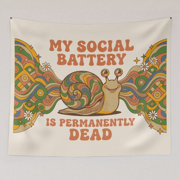 Item preview, Demotivational snail illustration, groovy antisocial humor - Light Colors Edition designed and sold by Shyla Marsare.