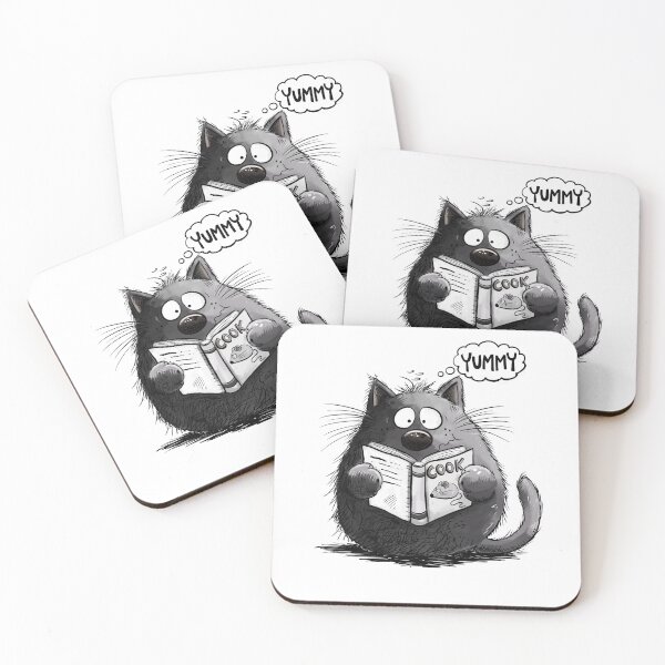 Item preview, Yummy Cat with Mouse Cookbook I Funny Cat Cartoon designed and sold by modartis.