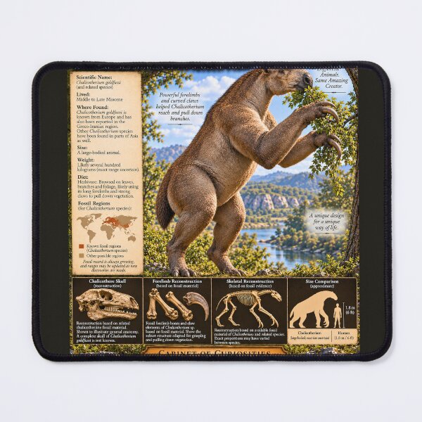 Item preview, Chalicotherium – Cabinet of Curiosities Prehistoric Animal Poster designed and sold by AnimalMarvels.