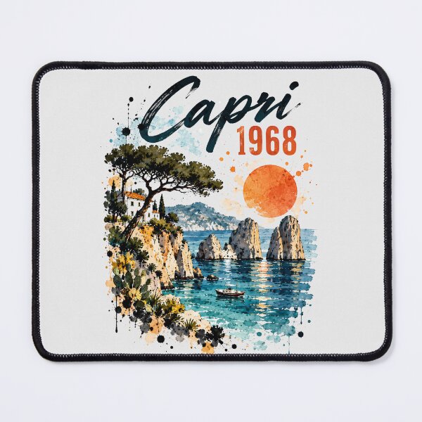 Item preview, Capri 1968 – Italian coast in vintage watercolor style designed and sold by malero-design.